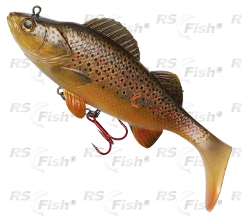 Ripper DAM Effzett Natural Perch Paddle Tail - farbe Brown Trout