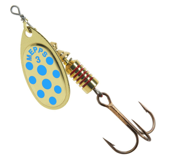 Spinner Mepps Comet Decoree - farbe gold / blau punkte