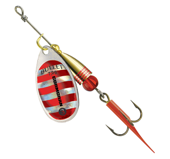 Spinner Cormoran Bullet - silberne / rote streifen