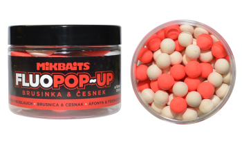 Boilies Mikbaits Mikbaits Fluo Pop-Up - Preiselbeere & Knoblauch - 10 mm