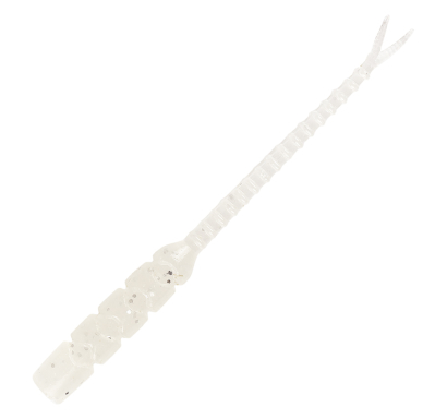 Mustad AJI Worm - Bachi - Bachi - farbe White Glow Glitter (MAJI-BCI-2-7)
