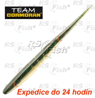 Dropshot gummifische TC Slick Worm SB5 - farbe green pearl flitter