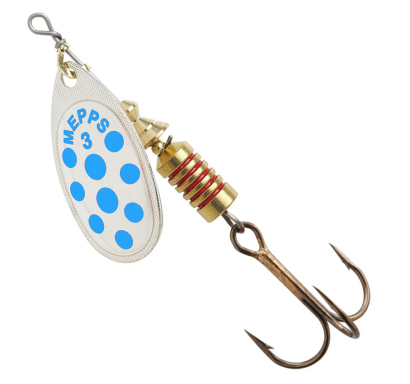 Spinner Mepps Comet Decoree - farbe silber / blaue punkte